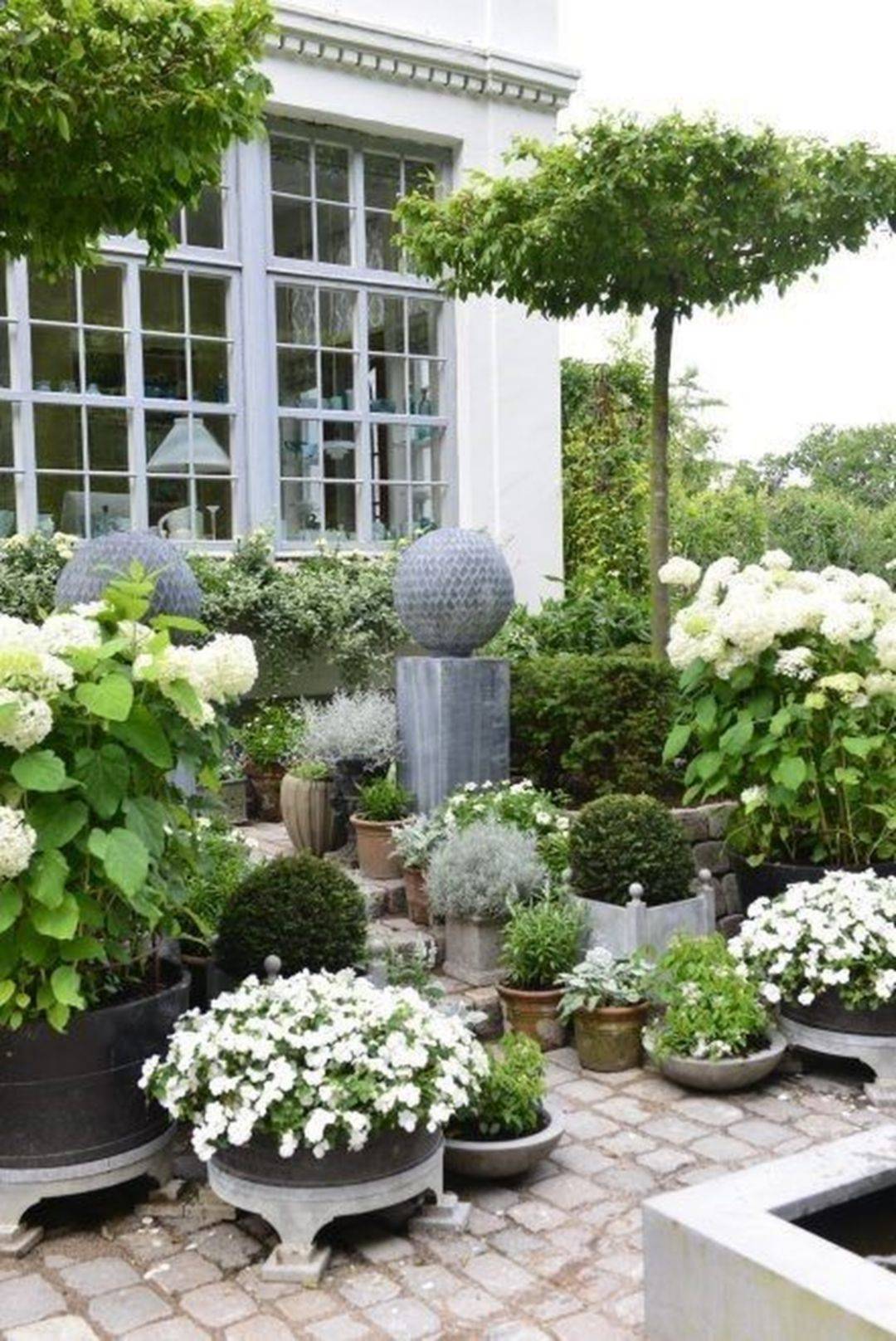 Green And White Formal Garden