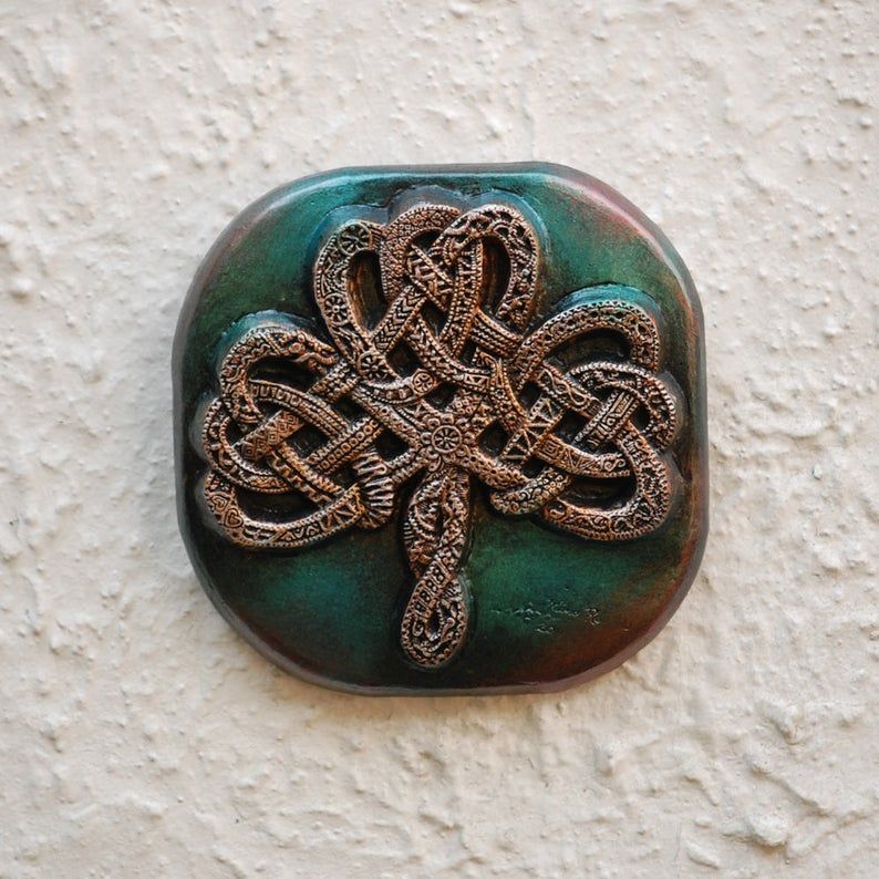 Garden Sculpture Shamrock Irish Gifts Celtic Knot Stone Etsy Stone