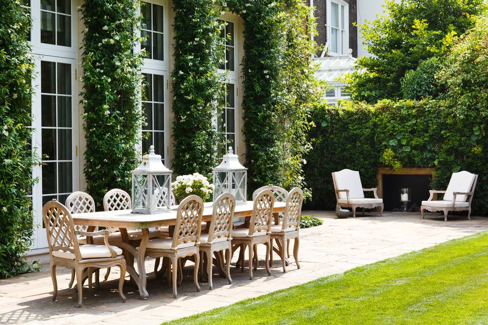 French Country Patio Backyard