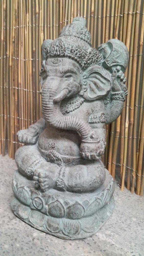 Balinese Cast Concrete Dewi Sri Rice Goddess Water Feature Garden