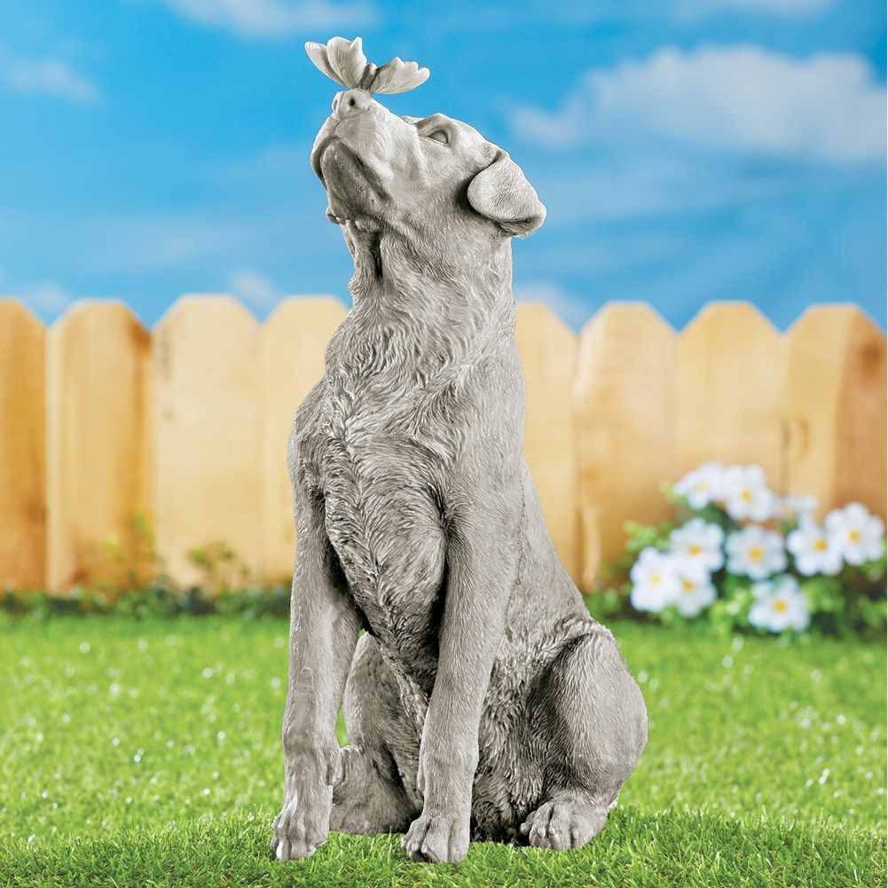 Golden Retriever Dog Stone Sculpture Large Garden Statue