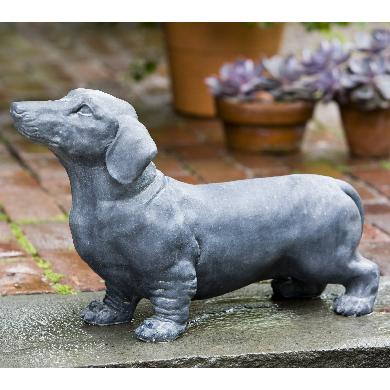 Stone Dachshund Sausage Dog Garden Ornament Statue