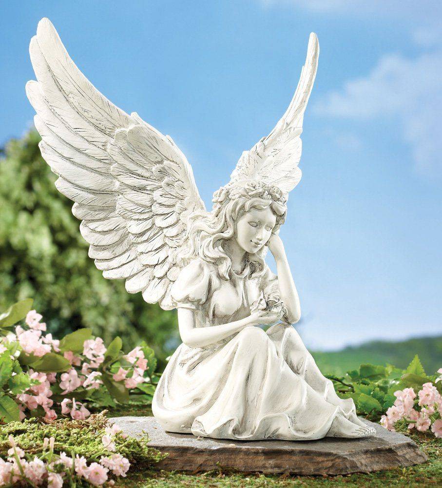 19 Angel Garden Statue With Flower Ideas For This Year | SharonSable