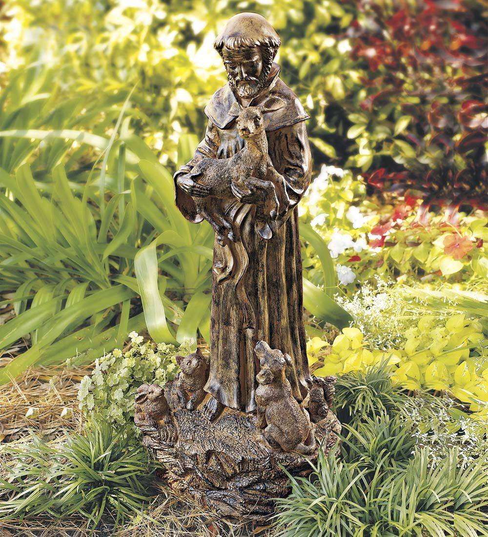 23 Saint Francis Garden Statue Ideas For This Year SharonSable   Alpine Corporation 45 In H X 18 In W Garden Statue In The Garden   8609 