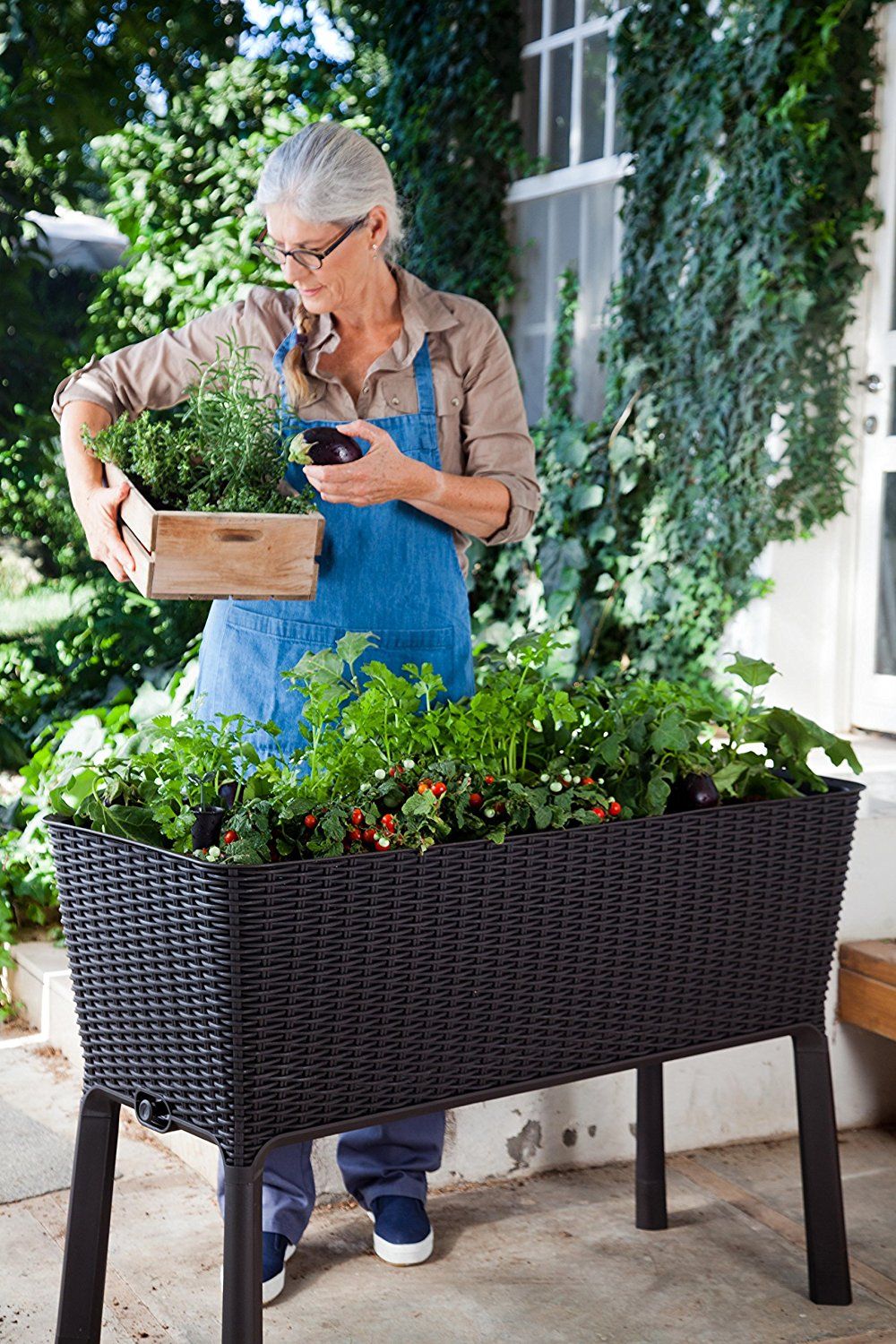 Keter Urban Bloomer Resin Elevated Planter Raised Garden Bed