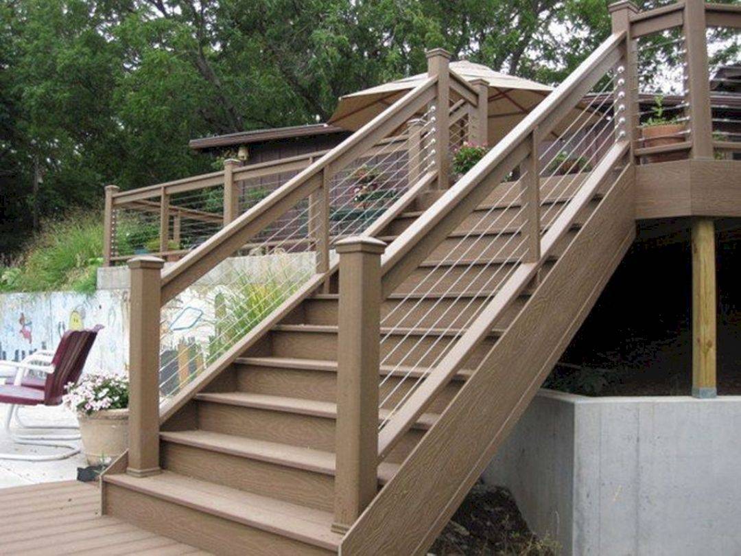 Awesome Outdoor Wood Stair