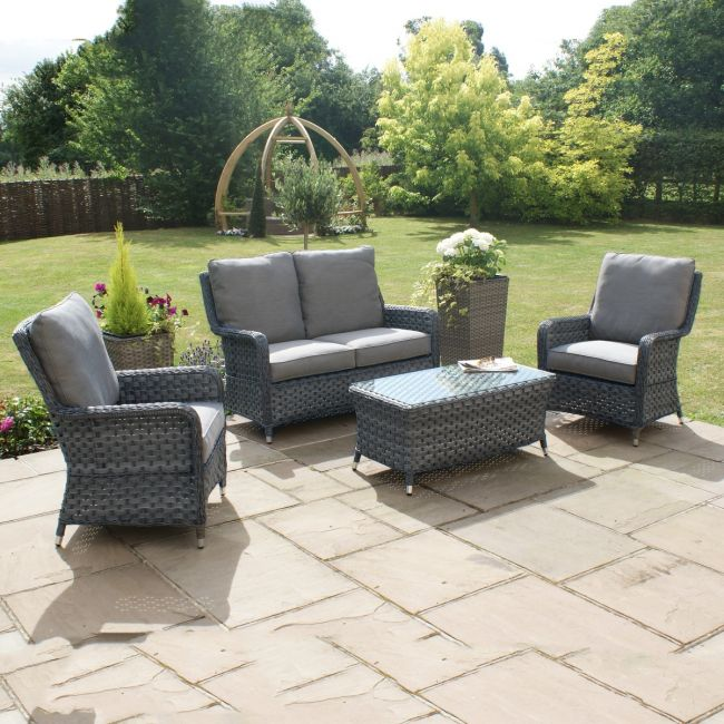 Maze Rattan Winchester Seat Round Armchair Garden Furniture Set
