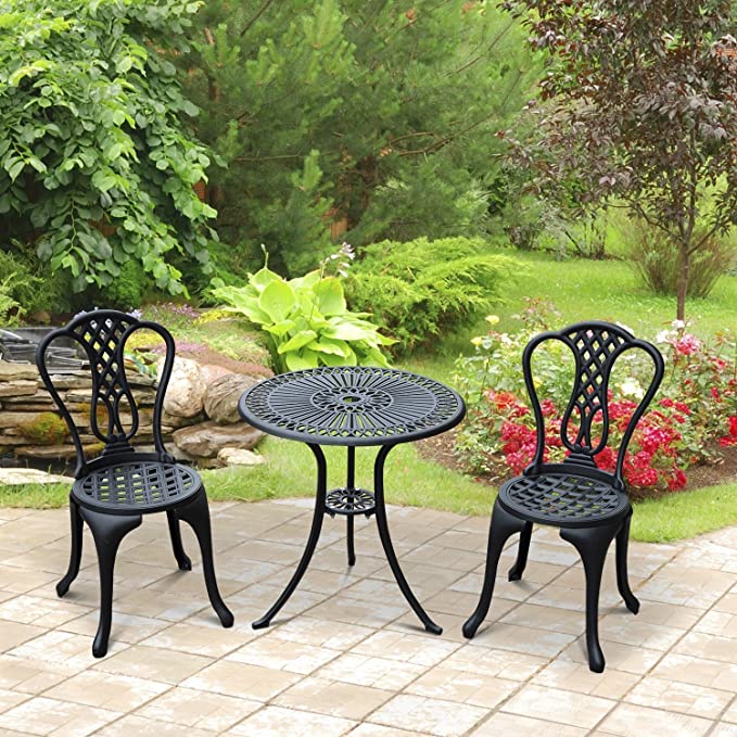 Outsunny Pc Rattan Set Sofa Armchair Table Stool Outdoor Cushion