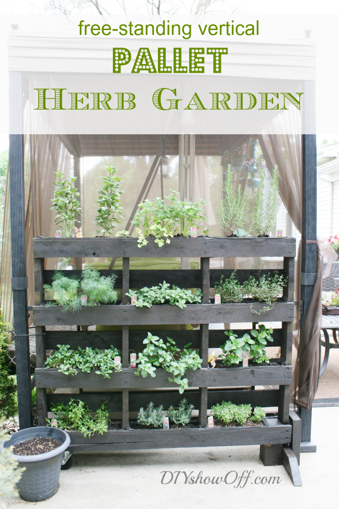 Diy Vertical Garden Freestanding Pallet Herb Garden Pallet