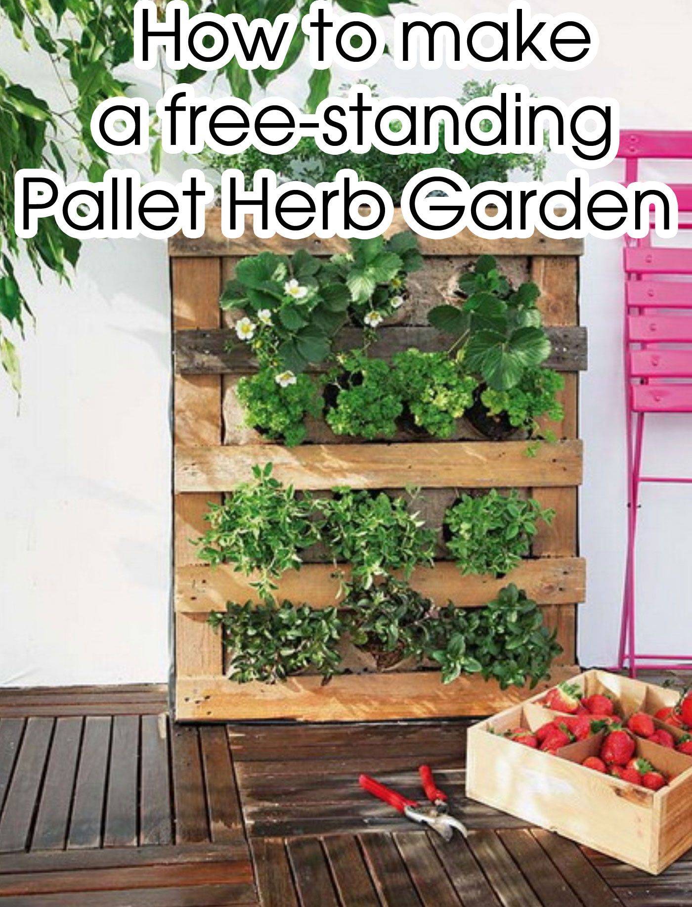 Free Standing Pallet Herb Garden