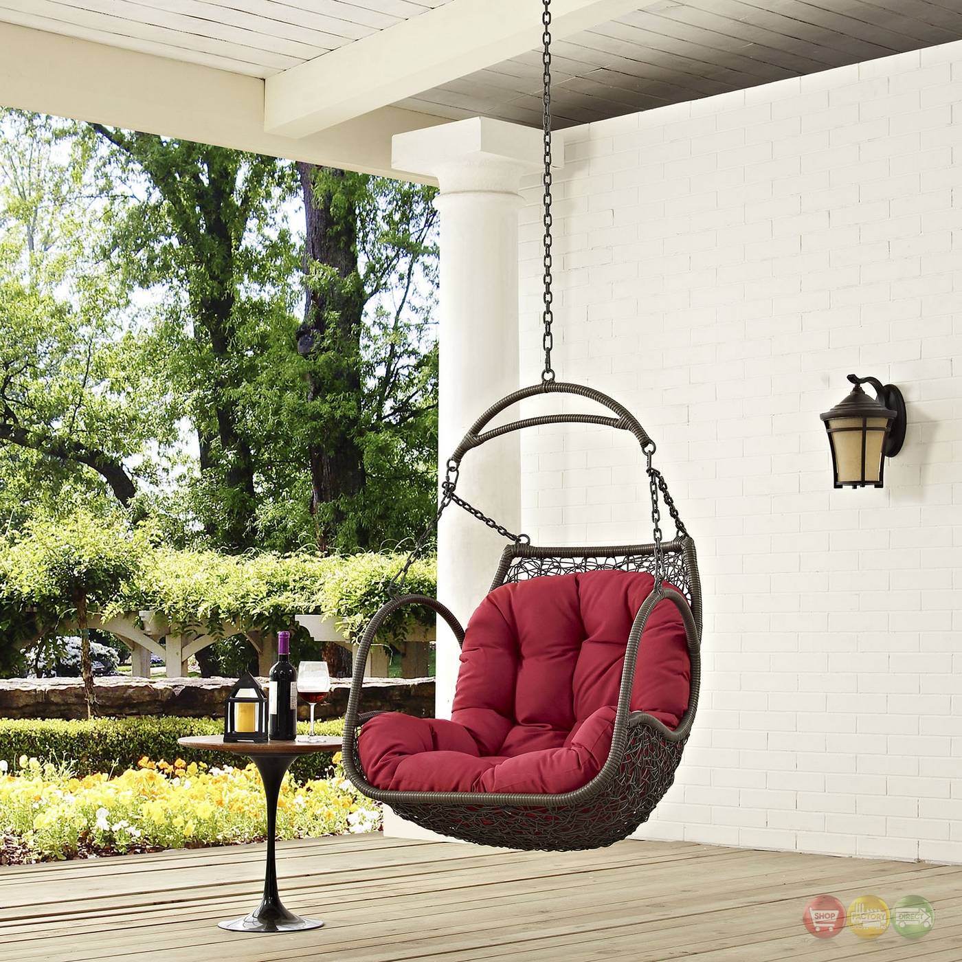 Barton Hanging Egg Swing Chair Uvresistant Soft Cushion Large Basket