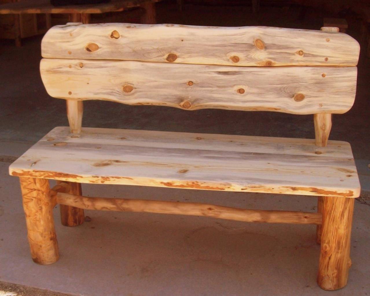 Rustic Wood Bench Outdoor Patio Garden Bench