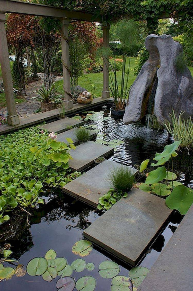 Stunning Garden Pond Waterfall Design Ideas
