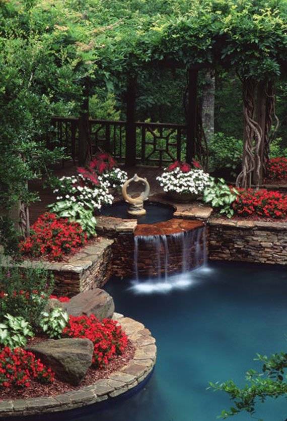 Best Garden Pond Waterfall Design Ideas