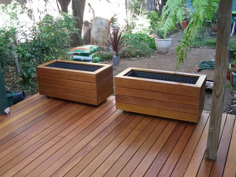 High Tall Modern Redwood Planter