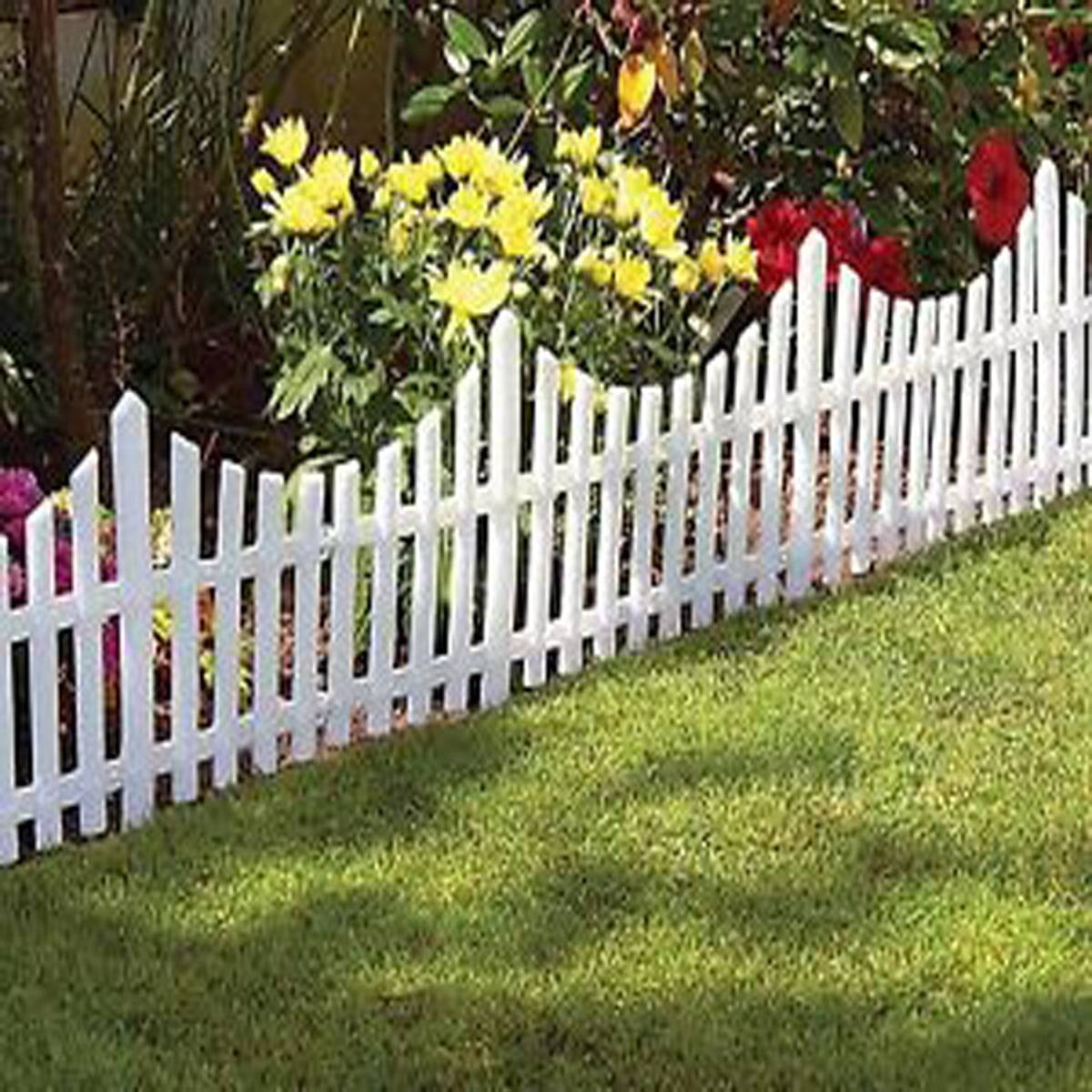 Pack Large Inch White Picket Garden Border Fence