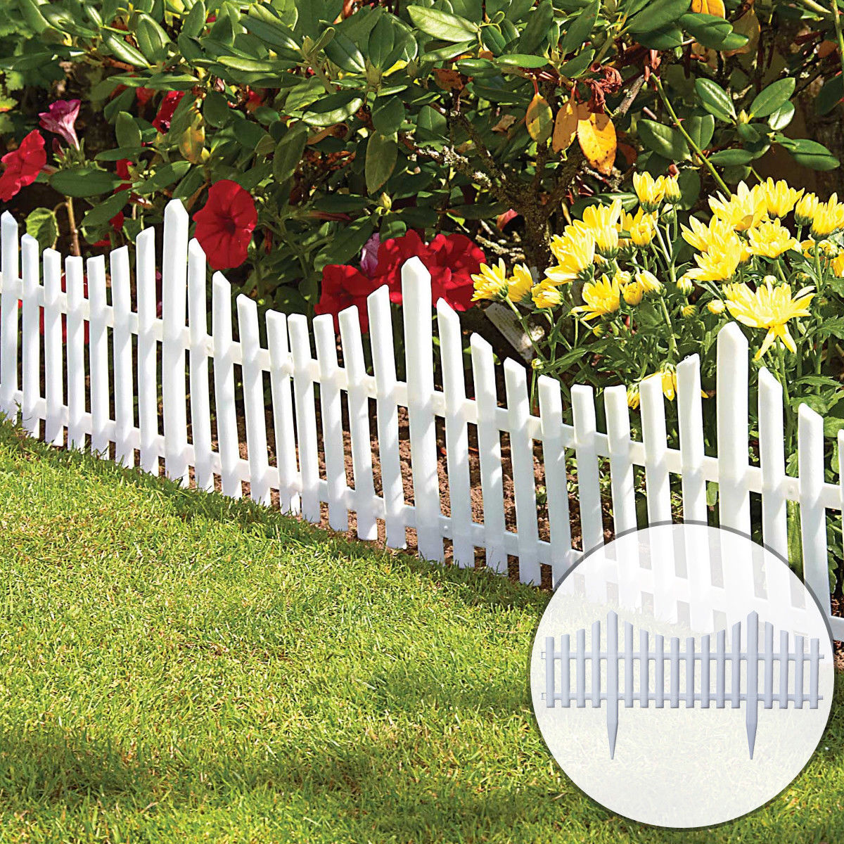 Pack Plastic Garden Border Fencing Fence Pannels Outdoor Landscape