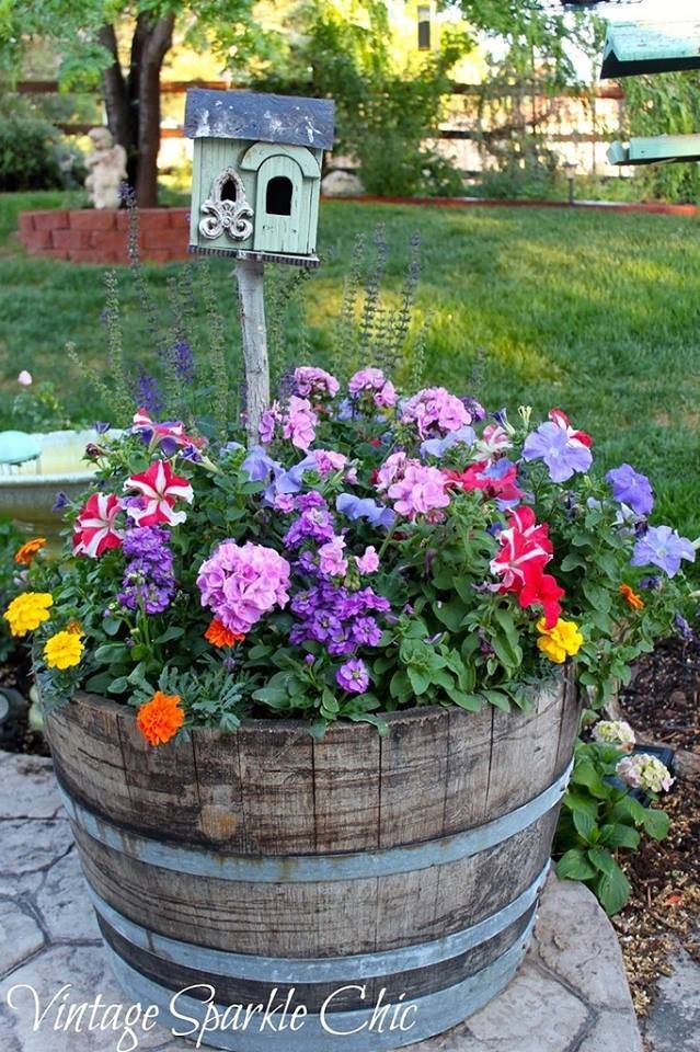 23 Whiskey Barrel Flower Garden Ideas Worth to Check | SharonSable