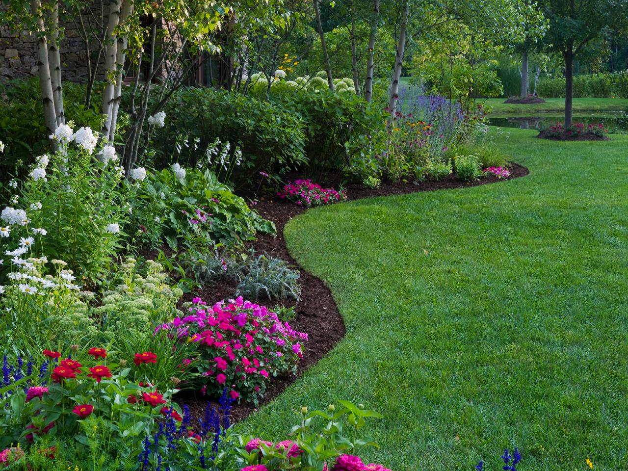 Beautiful Raised Flower Bed Stone Border