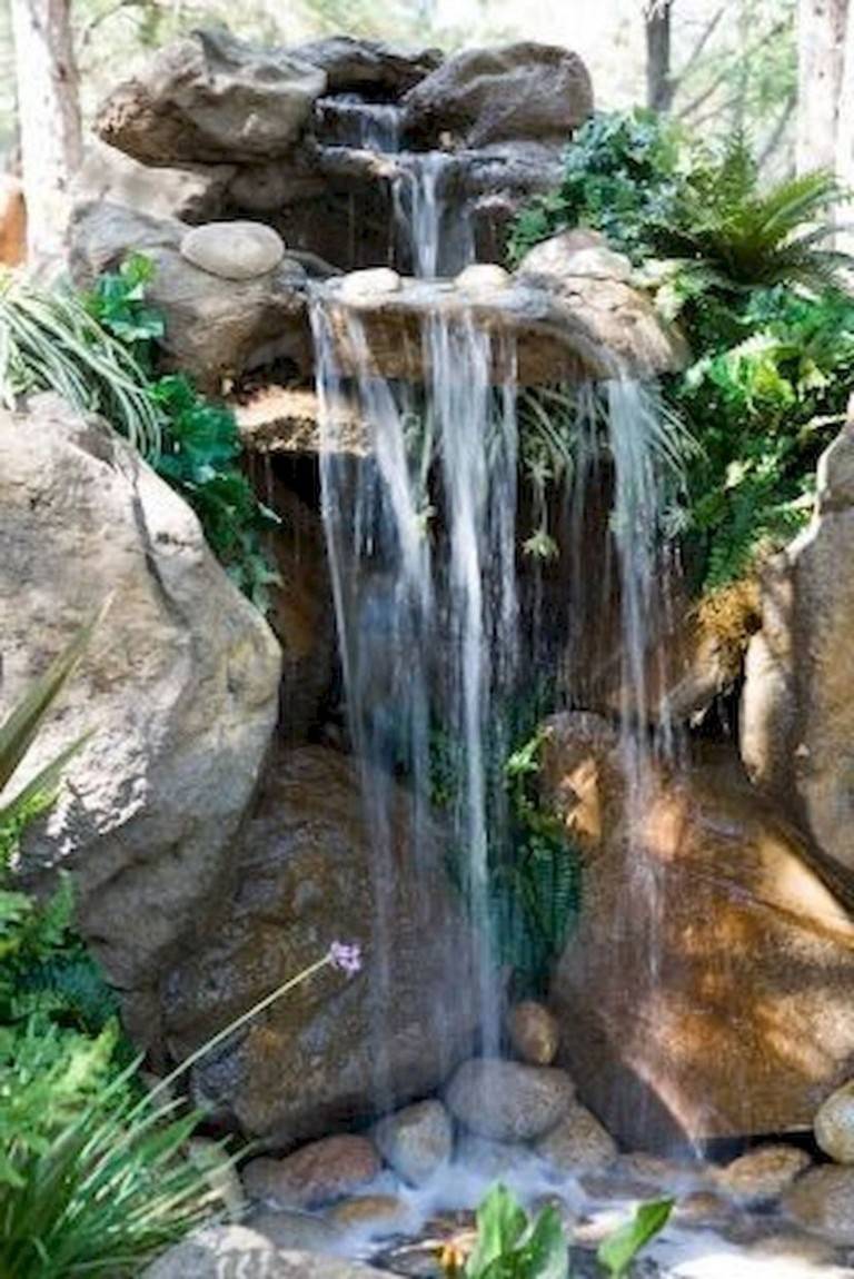 23 Water Garden Waterfall Design Ideas You Should Check | SharonSable