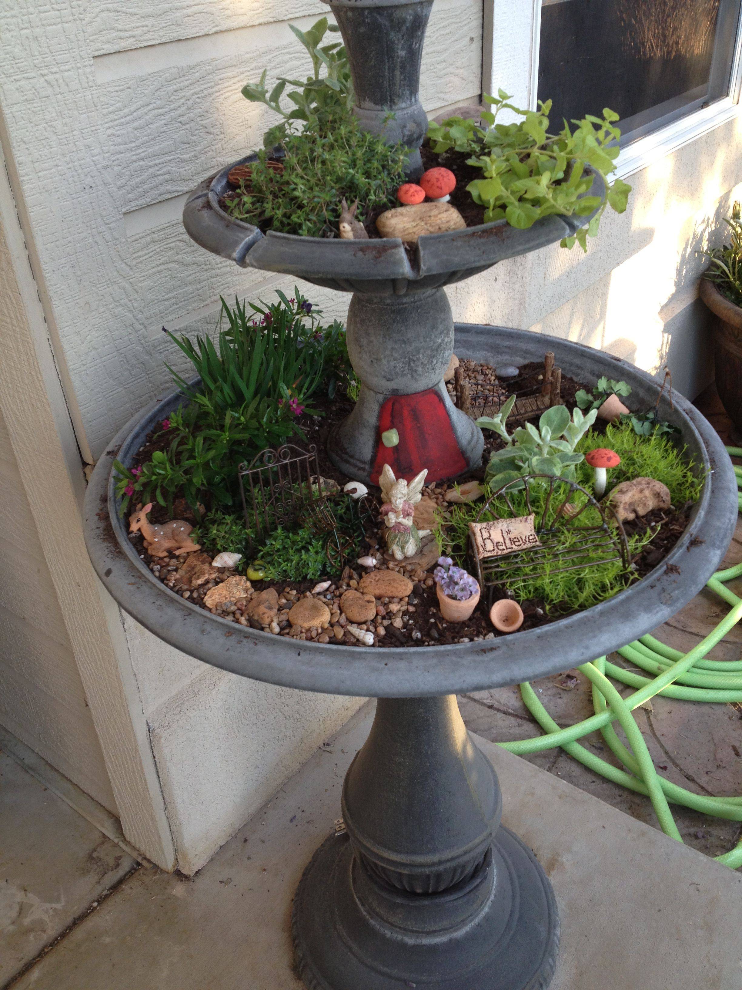 16 Fairy Garden Bird Bath Ideas You Must Look | SharonSable