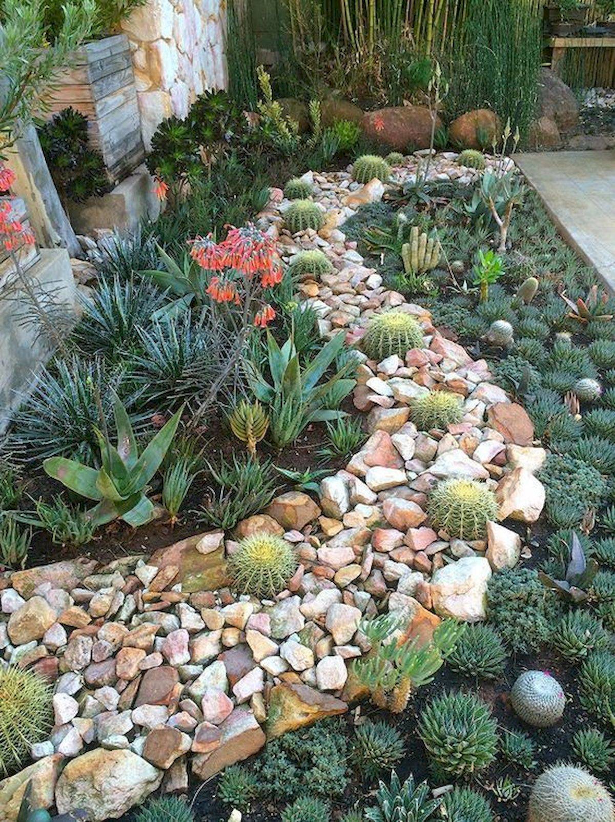 Cool Wonderful Front Yard Rock Garden Landscaping Design Ideas