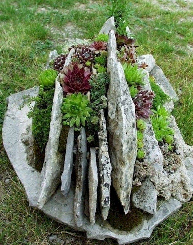 Cool Brilliant Small Rock Gardens Ideas