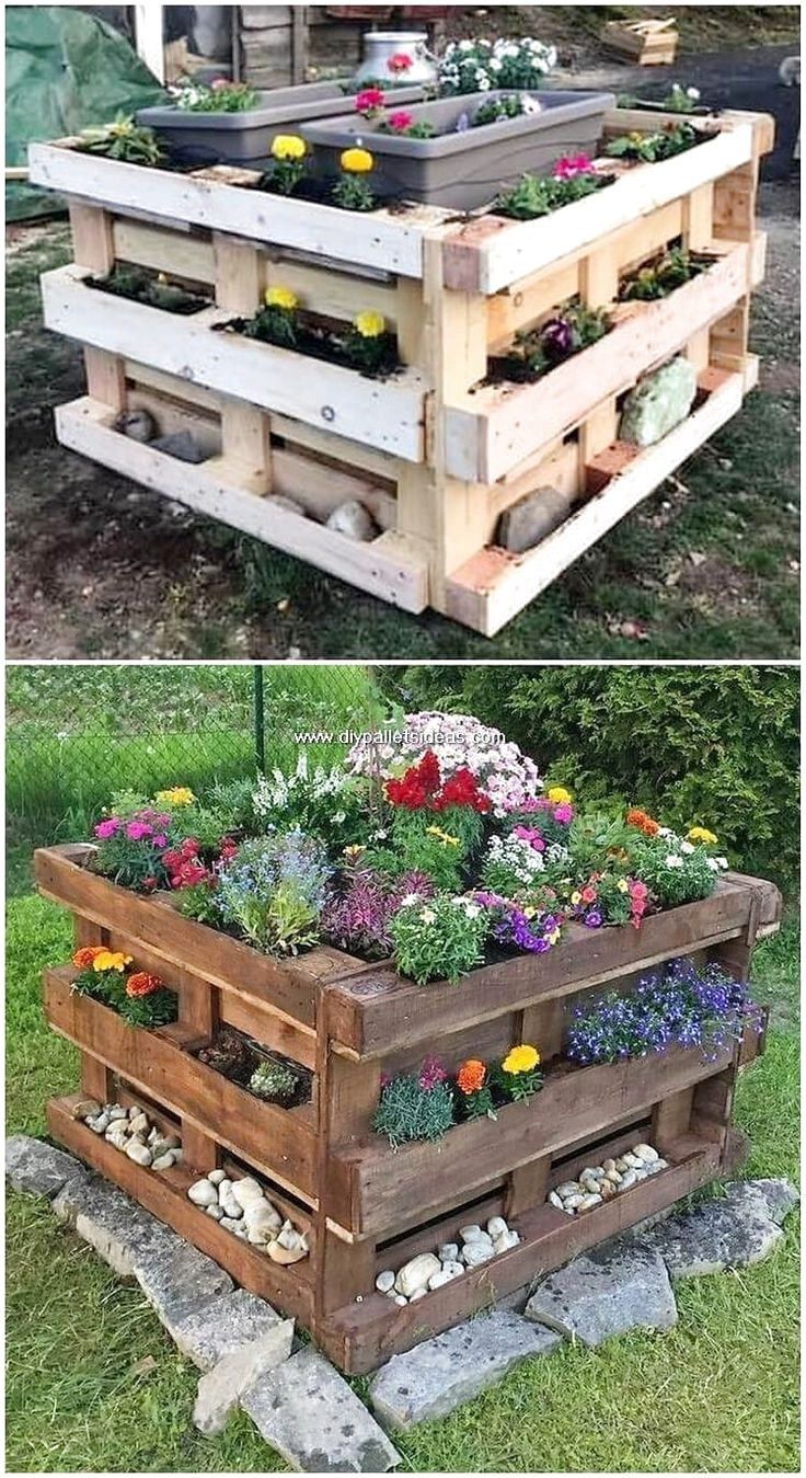 Diy Pallet Garden Raised Flower Bed Ideas