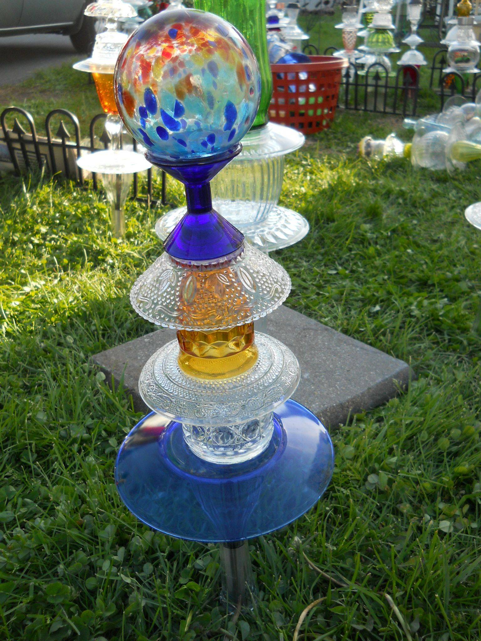 Glass Yard Totem Glass Garden Art