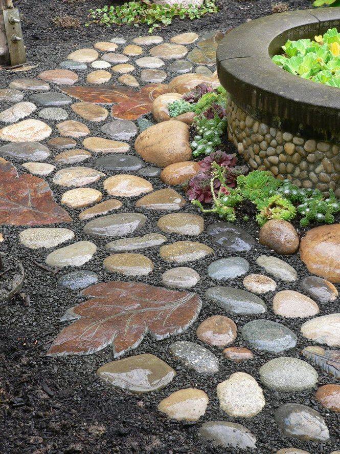 21 Making River Rock Walkway Garden Path Ideas To Consider | SharonSable