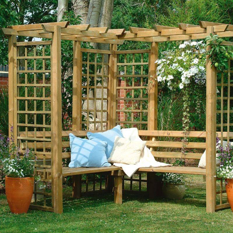 19 Small Garden Corner Bench with Arbor Ideas For This Year | SharonSable