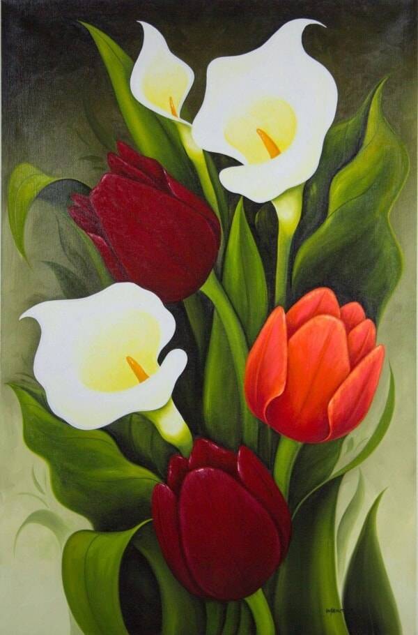 23 Simple Flower Garden Painting Ideas Worth a Look | SharonSable